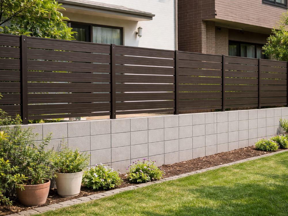 岩国市のフェンス取付け